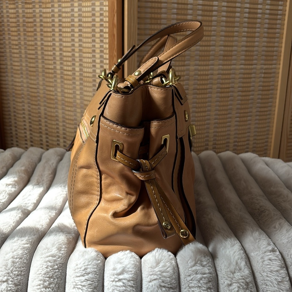 Coach Tan Leather Satchel 14522 - Picture 4 of 15